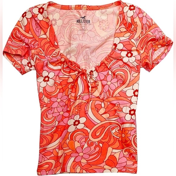 Hollister Tops - D23.08 Hollister California Women's Super Soft Cinched Fitted Crop Top XS